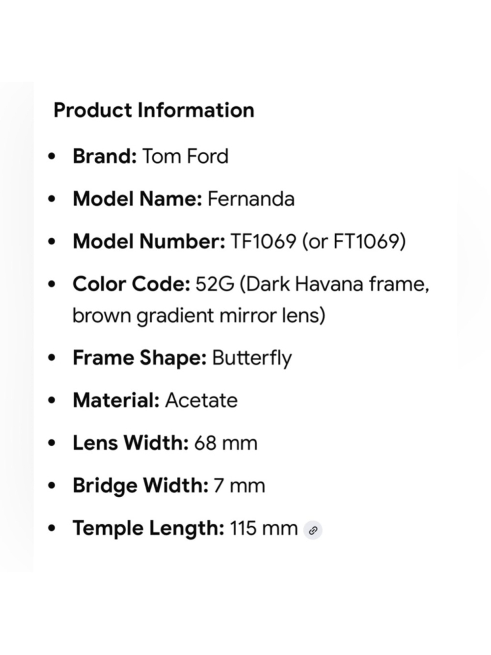 Tom Ford TF 1069 Brown Sunglasses - Picture 9 of 9